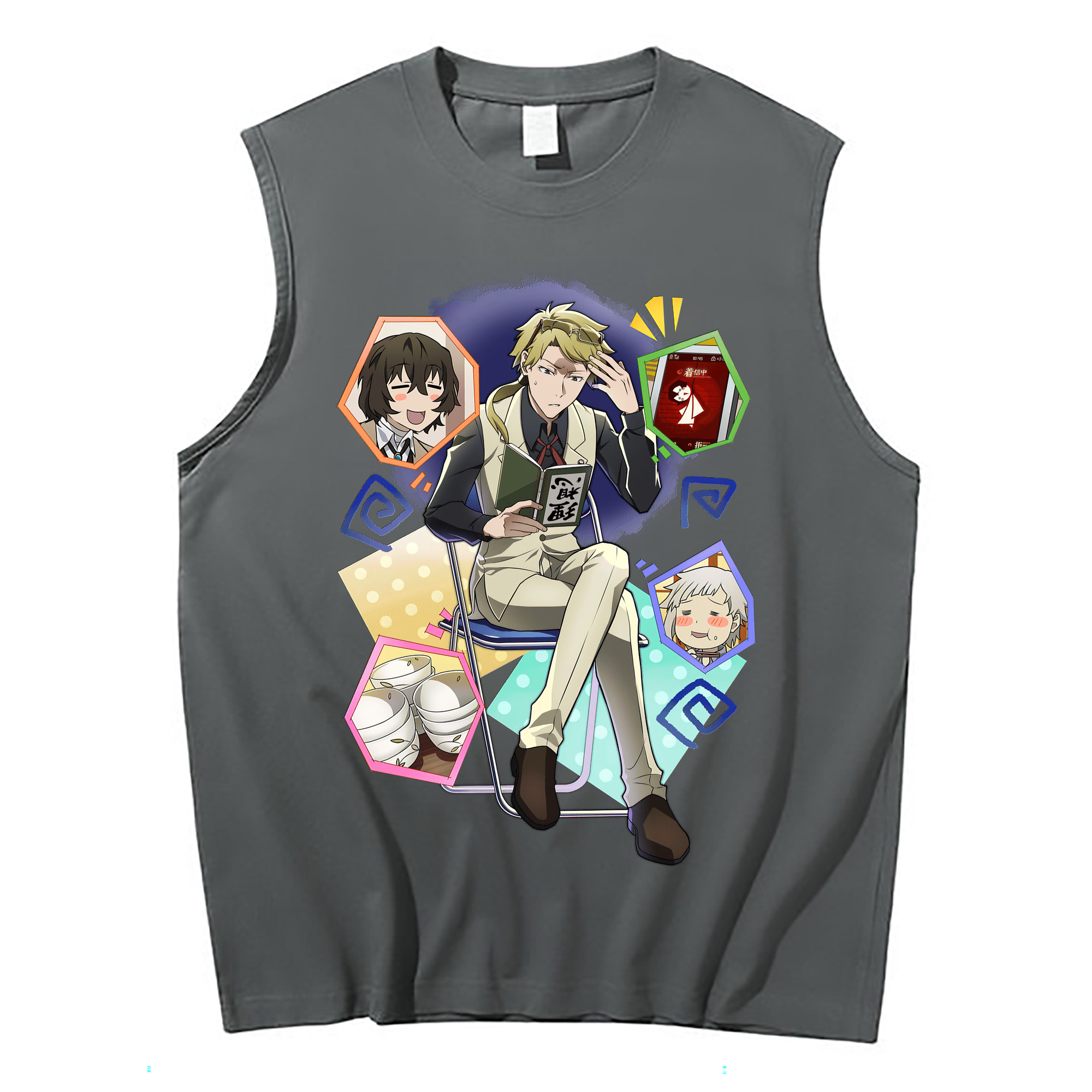 （画像用） 文豪ストレイドッグス Bungo Stray Dogs コットン100％タンクトップ（フロントプリント）